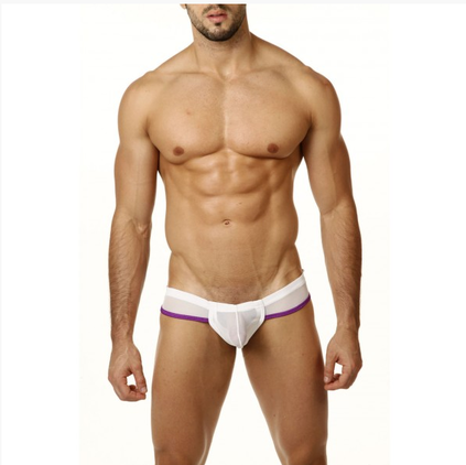 Good Devil Sheer Brazilian Bikini White/Purple